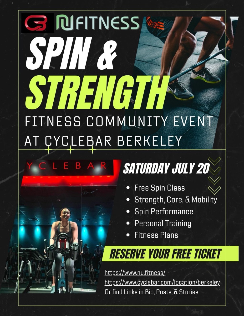 Nu Fitness X CycleBar Berkeley July&nbsp;20th